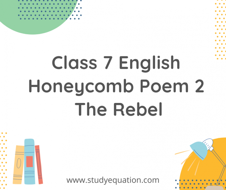 NCERT Solutions For Class 7 English Honeycomb Poem 2(The Rebel Poem Class 7)