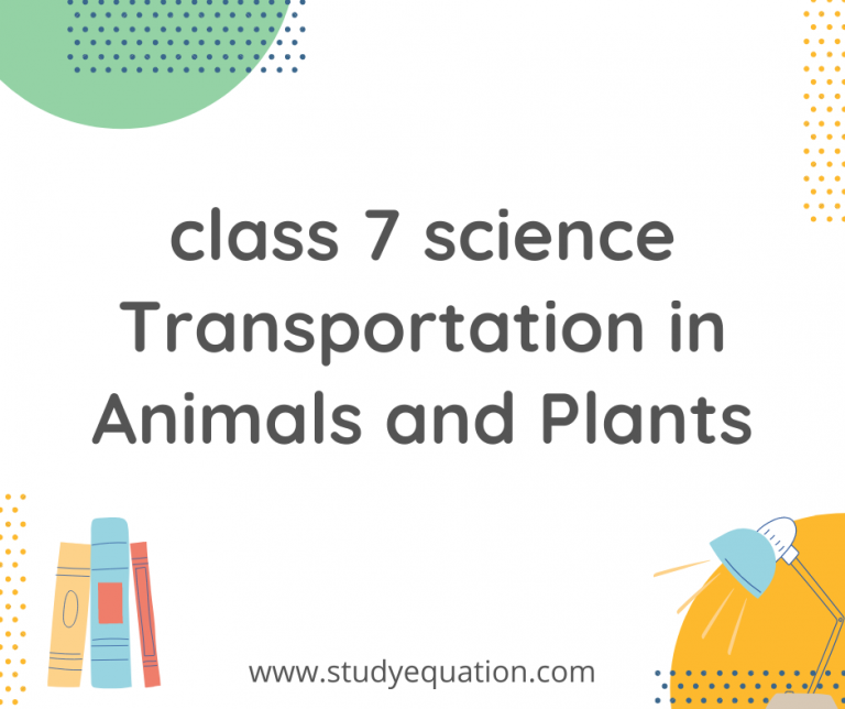 Ncert solutions for class 7 science Transportation in Animals and Plants