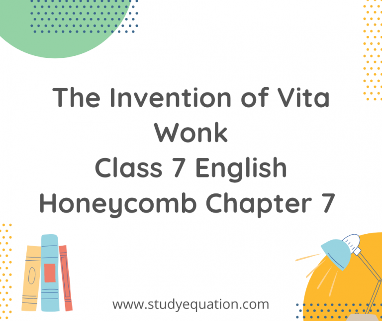 NCERT Solutions For Class 7 English Honeycomb Chapter 7 The Invention of Vita Wonk