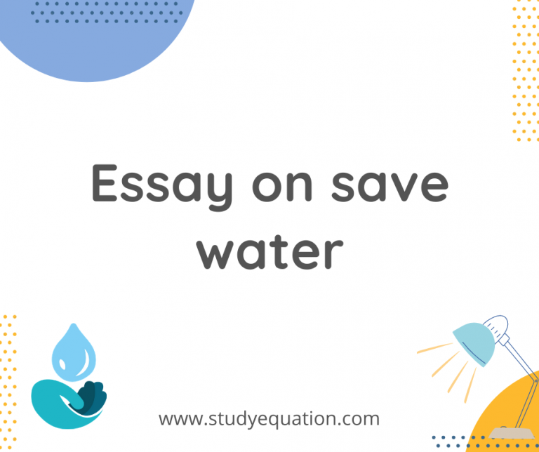 Essay on save water