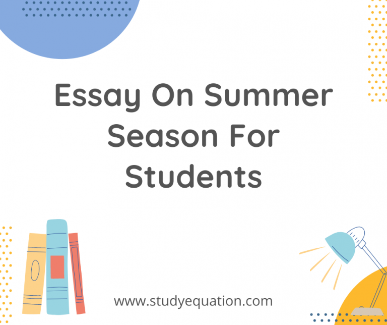 Essay On Summer Season For Students