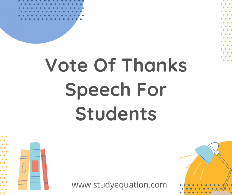 Vote Of Thanks Speech For Students