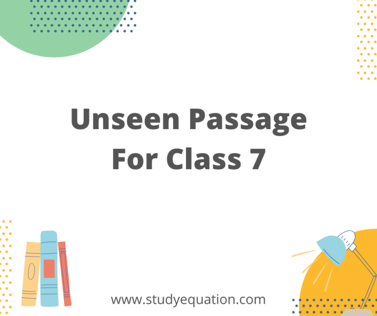 Unseen Passage for Class 7