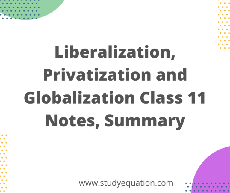 Liberalization, Privatization and Globalization Class 11 Notes, Summary