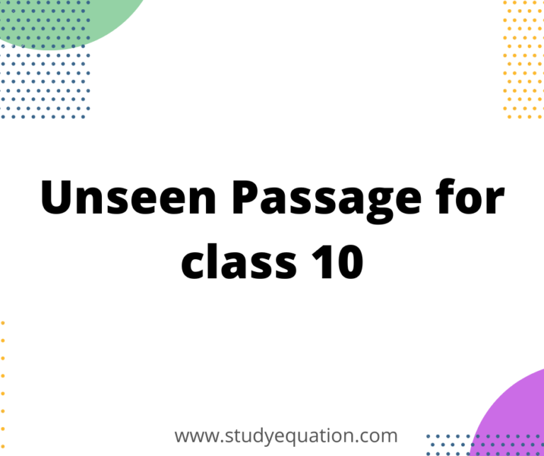 Unseen Passage For Class 10 MCQ With Answers